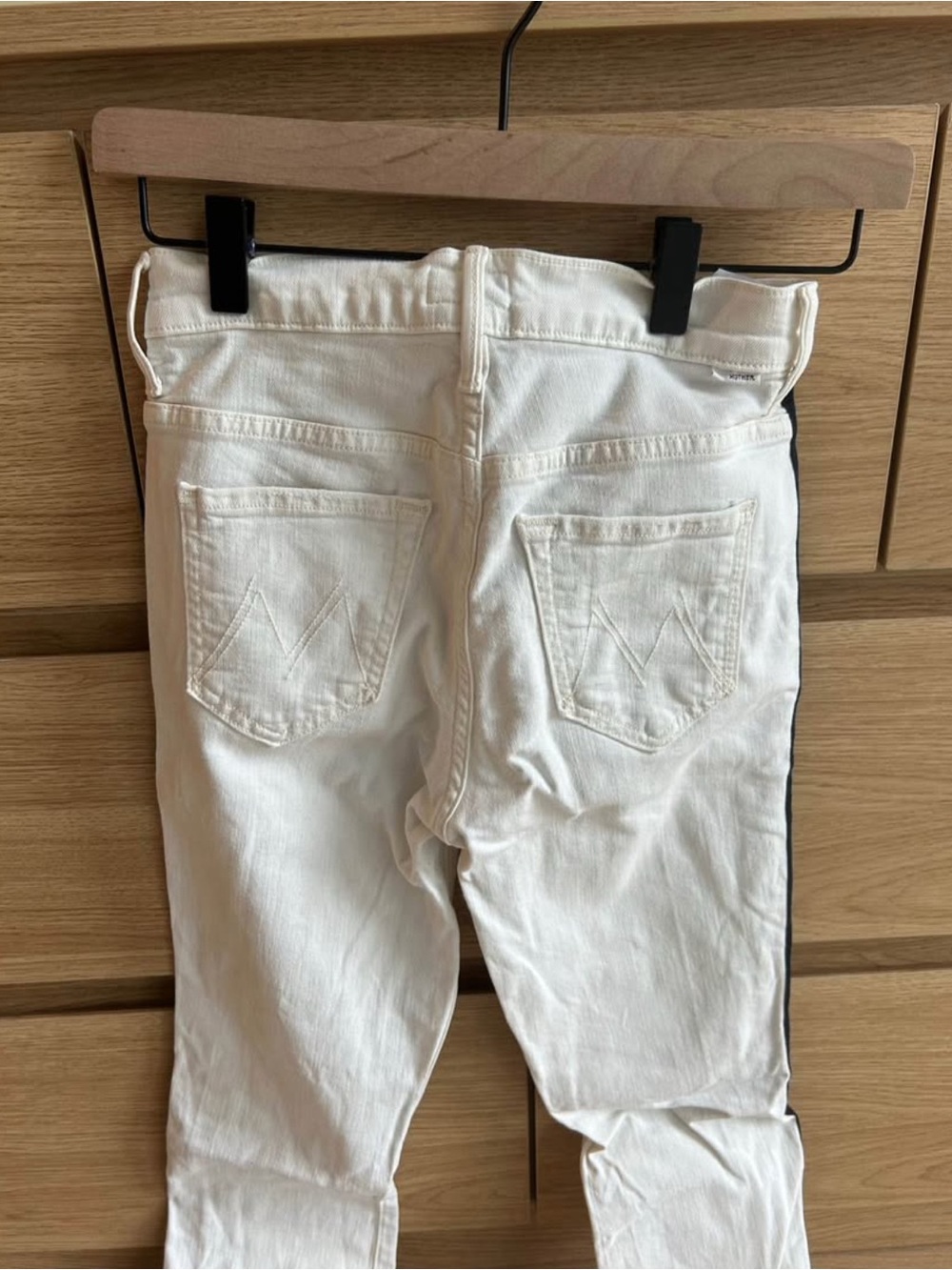 MOTHER Denim Pants - White with black stripes